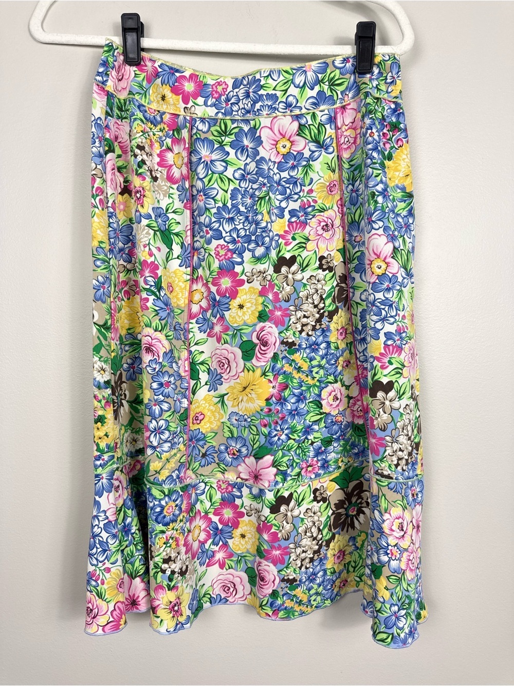 Sag Harbor Vintage Floral Skirt Womens 8 Cottage Coastal Pink Purple Tiered